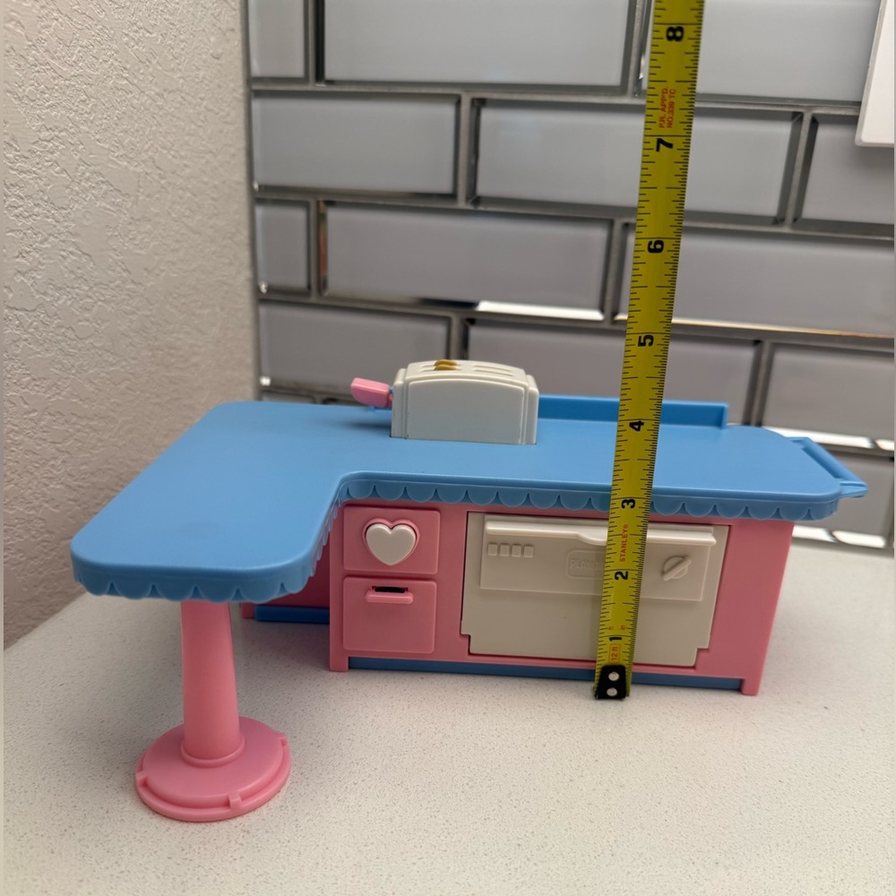Vintage Playskool Play Around Dollhouse Series Kitchen Island Dishwasher Toaster - Picture 14 of 14